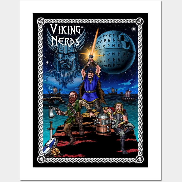 Viking Nerd Wars (with border) Wall Art by Vikingnerds